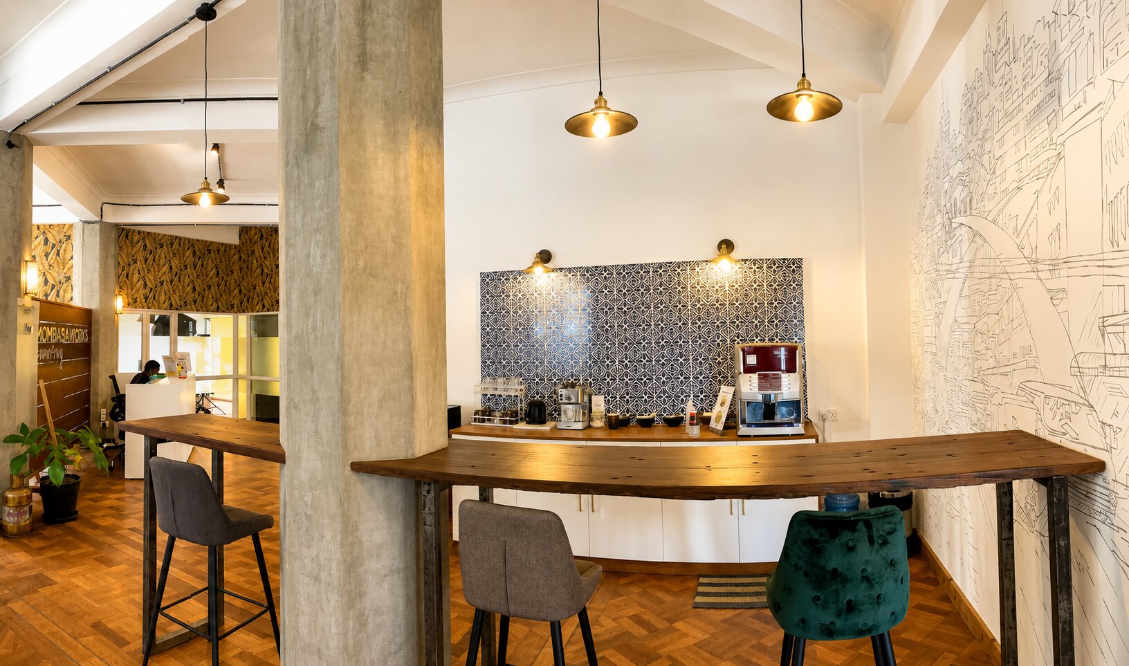 Reception and lounge area at MombasaWorks CBD
